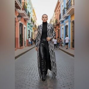 BOUTIQUE-SHOWSTOPPER ZEBRA PRINT SEQUINED FULLY LINED JACKET